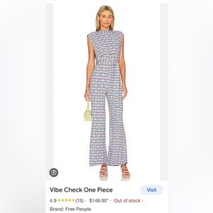 Nwt Free People Vibe Check Jumpsuit Size L.